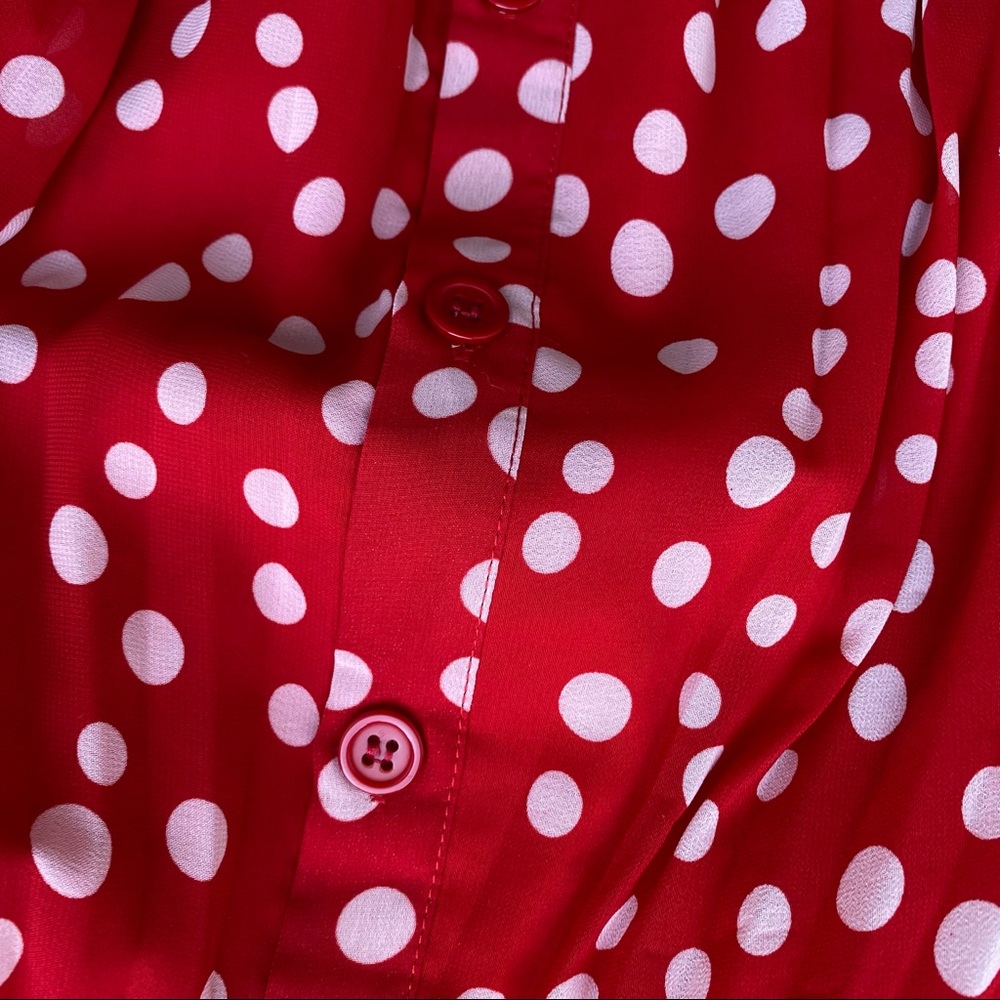 Red polka dot midi skirt - Picture 3 of 7